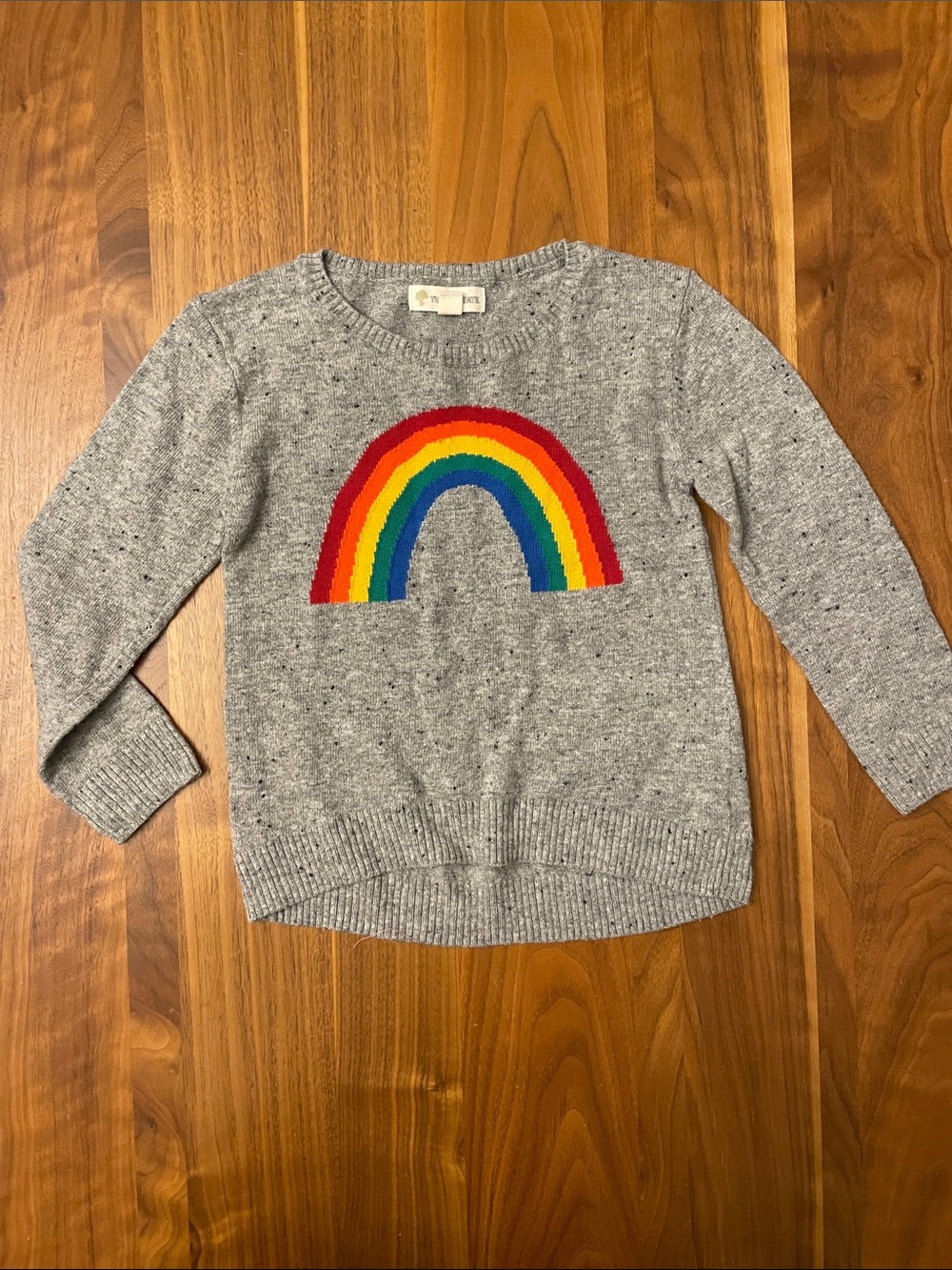 Girls' Gray Rainbow Knit Sweater - Tucker + Tate